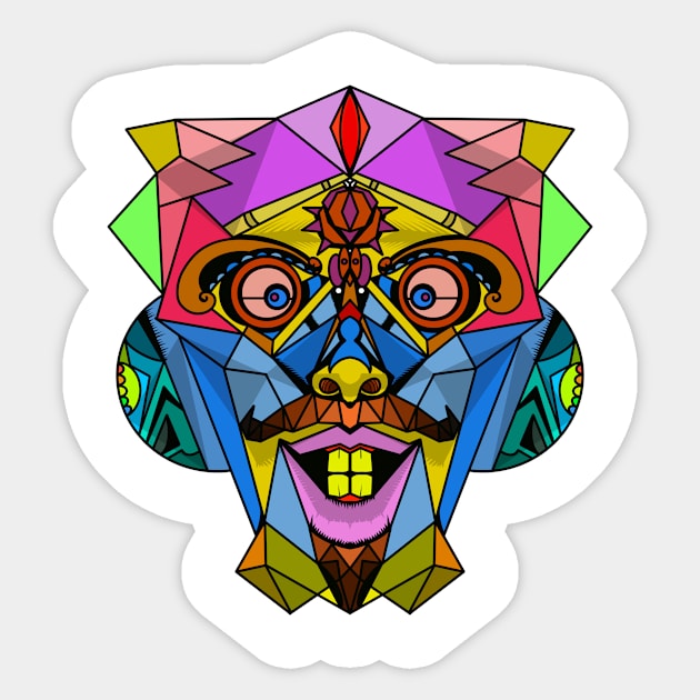 Colorful beardy mask Sticker by keyoveride